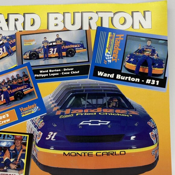Ward Burton 8x10 Photo - 1995 Hardee’s Racing Nascar Winston Cup - Picture 8 of 9